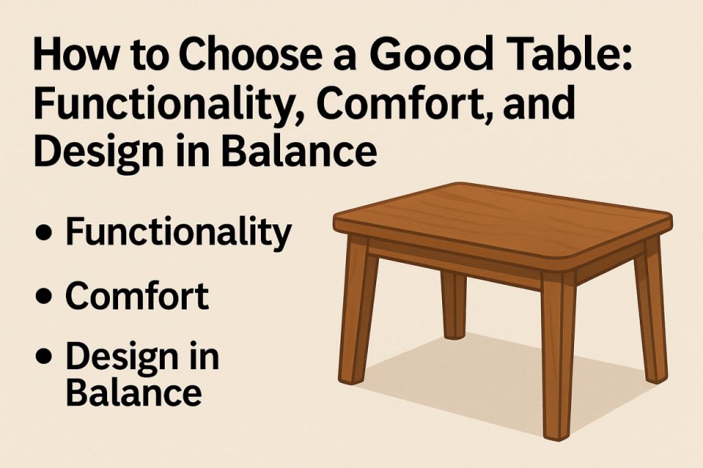 How to Choose a Good Table: Functionality, Comfort, and Design in Balance