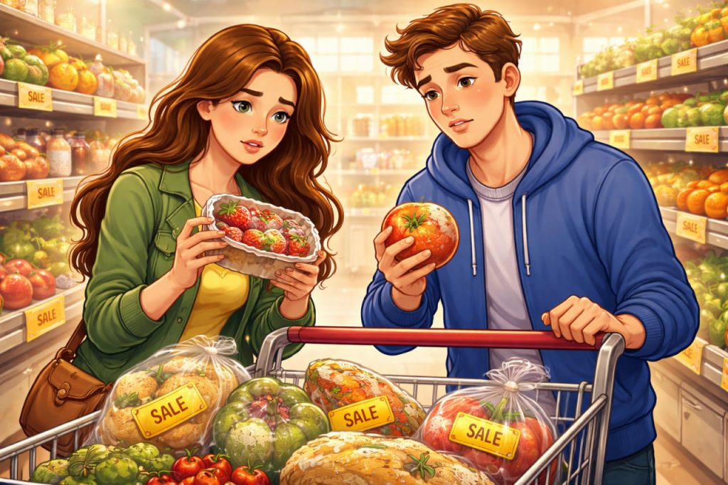 Are Discounted Foods with Partial Rot Safe to Eat?