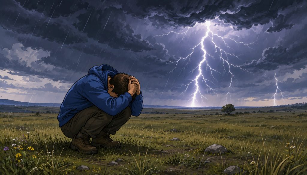 What Should You Do If You Get Caught in a Thunderstorm in an Open Field?