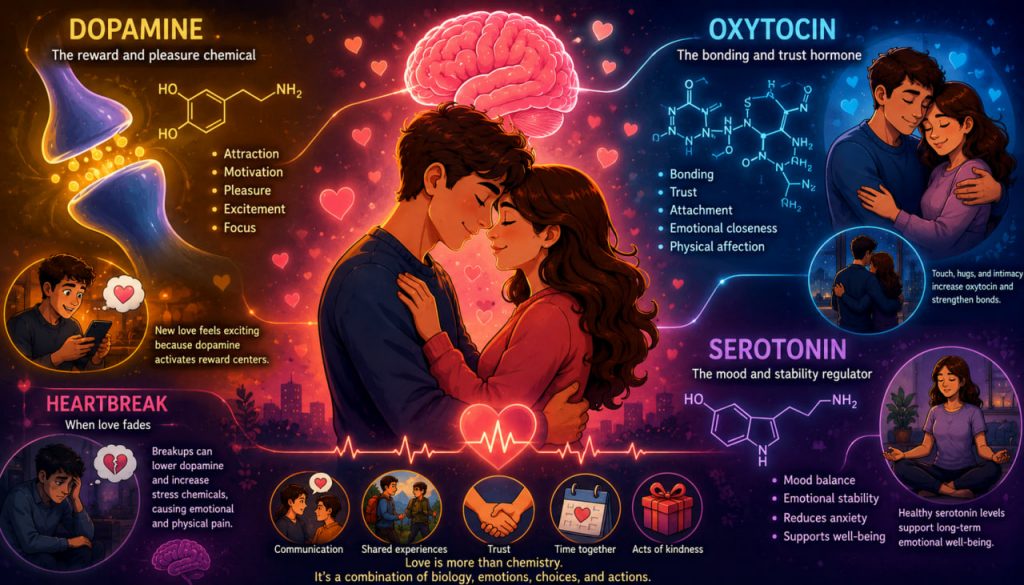 The Chemistry of Love: Dopamine, Oxytocin, and Serotonin in Human Relationships