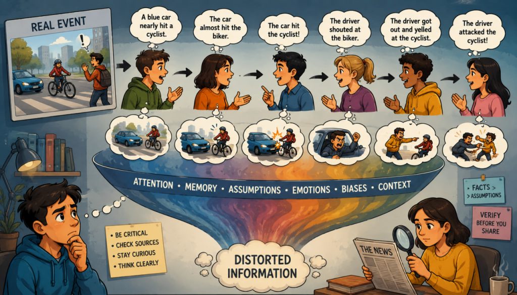 How Our Minds Distort Facts During Communication: The Psychology of Information Transmission