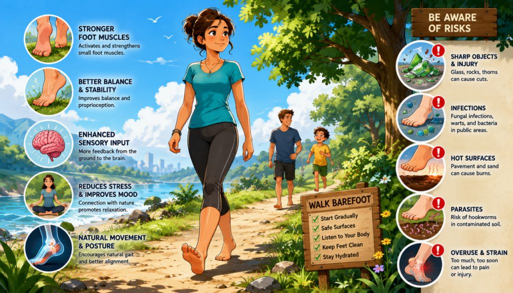 Walking Barefoot: Benefits, Risks, and How to Do It Safely