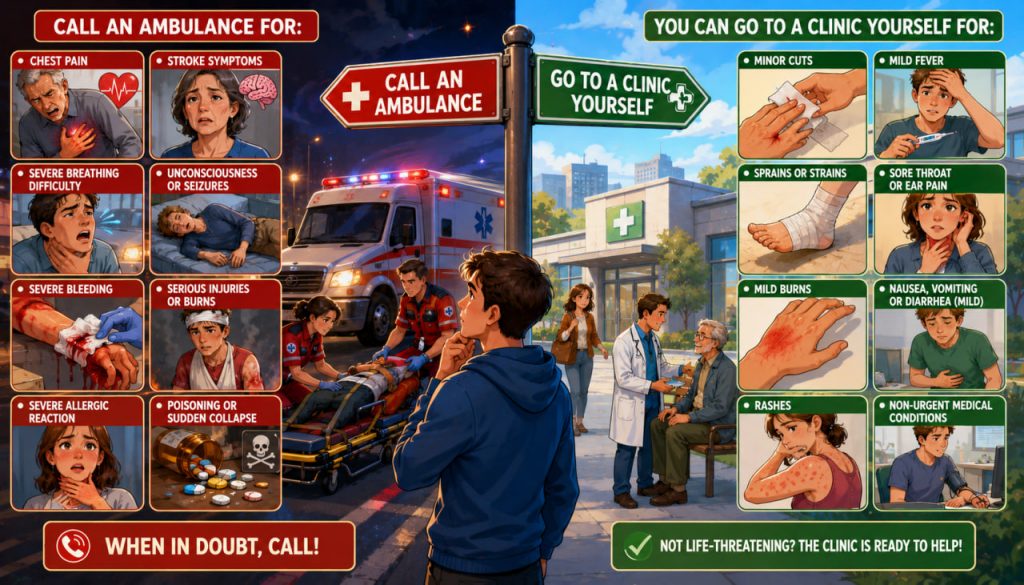 When to Call an Ambulance and When You Can Travel to a Clinic Yourself