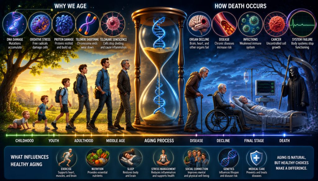 The Evolution of Aging: Why Do We Grow Old and How Does Death Occur?