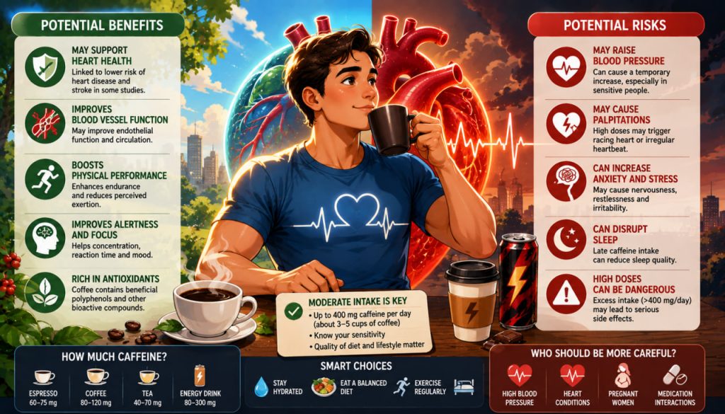 Caffeine and Cardiovascular Health: Benefits, Risks, and How Much Is Too Much