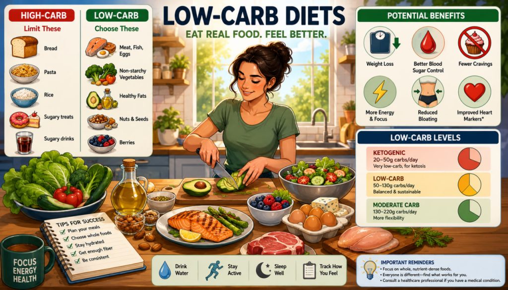 Low-Carb Diets Explained: Benefits, Risks, and How to Do Them Safely